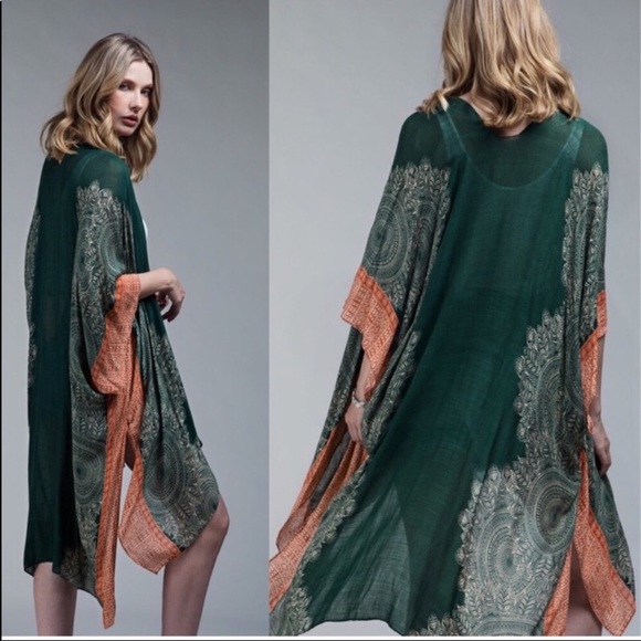 SALE🌟On trend🌟💚emerald green💚 kimono🌟 - Picture 2 of 8